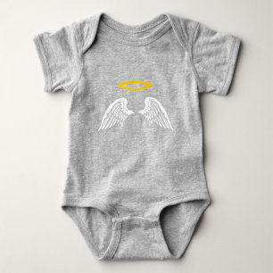 Mooie engelenvleugels en halo babybody romper