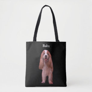 Mooie Engelse Cocker Spaniel hond op zwart Tote Bag