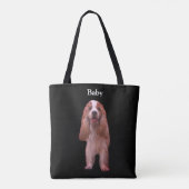 Mooie Engelse Cocker Spaniel Hond op Zwart Tote Bag (Achterkant)