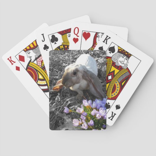 Mooie Engelse Lop met Bloemen Pokerkaarten (Achterkant)