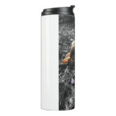 Mooie Engelse lul met bloemen Thermosbeker (Gedraaid links)