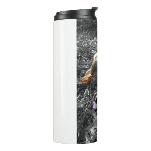 Mooie Engelse lul met bloemen Thermosbeker (Gedraaid links)