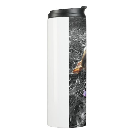 Mooie Engelse lul met bloemen Thermosbeker (Gedraaid links)