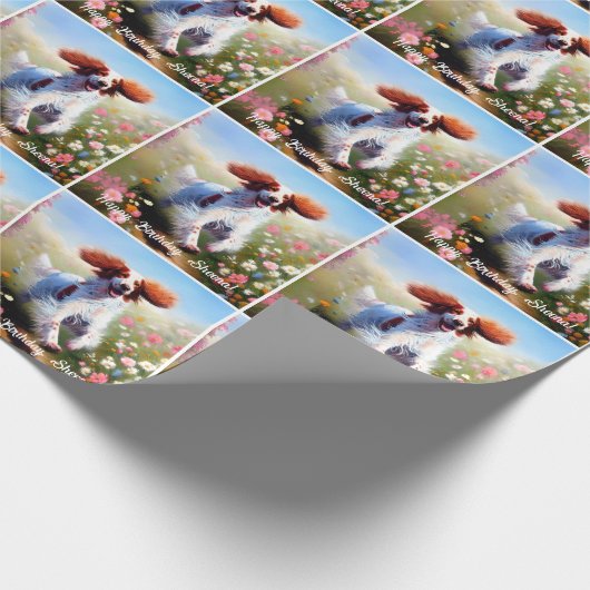 Mooie Engelse Setter Cadeaupapier (Hoek)