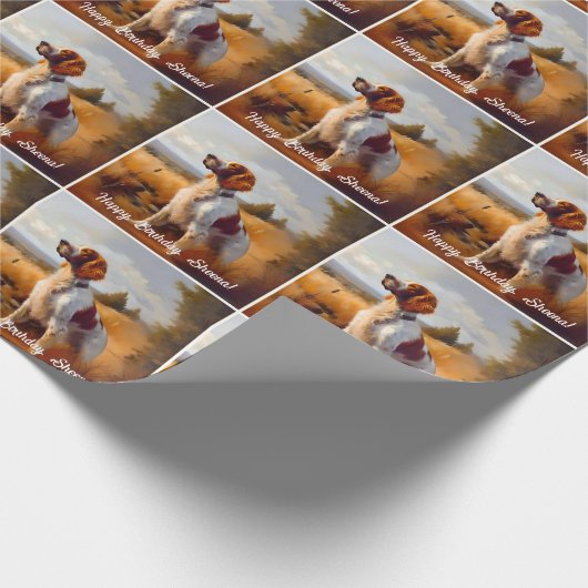 Mooie Engelse Setter Cadeaupapier (Hoek)