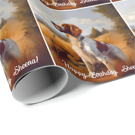 Mooie Engelse Setter Cadeaupapier (Rol Hoek)