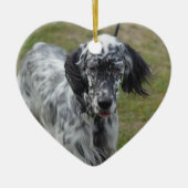 Mooie Engelse Setter Dog Keramisch Ornament (Voorkant)
