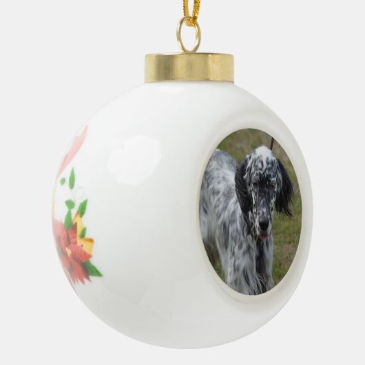 Mooie Engelse Setter Dog Keramische Bal Ornament (Links)