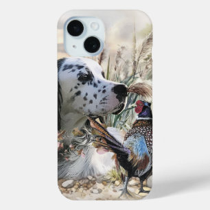 Mooie Engelse Setter met fazant , Art iPhone 15 Case