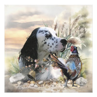 Mooie Engelse Setter met fazant , Art