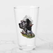 Mooie Engelse Setter met fazant , Art Glas (Achterkant)
