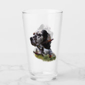 Mooie Engelse Setter met fazant , Art Glas (Voorkant)
