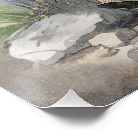 Mooie Engelse Setter met fazant , Art Perfect Poster (Hoek)