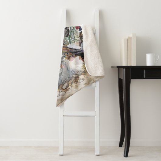 Mooie Engelse Setter met fazant , Art Sherpa Deken (In situ)