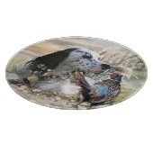 Mooie Engelse Setter met fazant , Art Snijplank (Hoek)