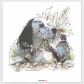 Mooie Engelse Setter met fazant , Art Sticker (Vel)