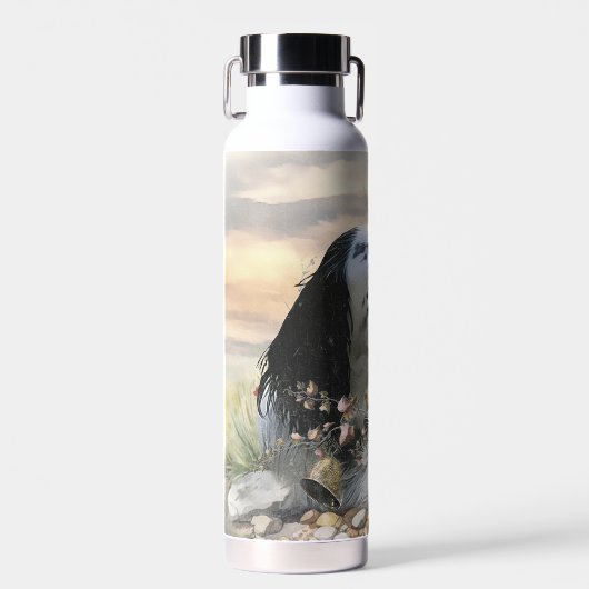 Mooie Engelse Setter met fazant , Art Waterfles (Voorkant)