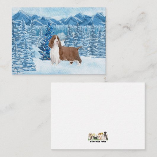 Mooie Engelse Springer-kerstkaart Notitiekaartje (Voorkant / Achterkant)