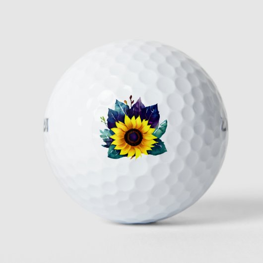 Mooie enkelvoudige open zonnebloem golfballen (Voorkant)
