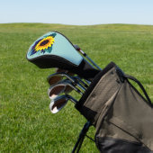 Mooie enkelvoudige open zonnebloem golfheadcover (Insitu)