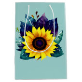 Mooie enkelvoudige open zonnebloem medium cadeauzakje (Voorkant)