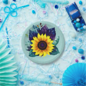 Mooie enkelvoudige open zonnebloem papieren bordje (Feest)