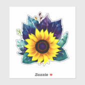 Mooie enkelvoudige open zonnebloem sticker (Vel)