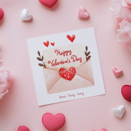 Mooie enveloppe Fijne Valentijnsdag Groet Kaart