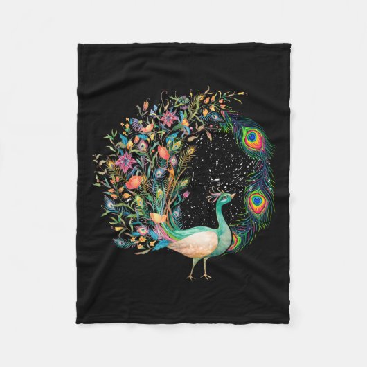 Mooie Erwt _ Kleurrijke Vogel _ Erwtenveren Fleece Deken (Voorkant)