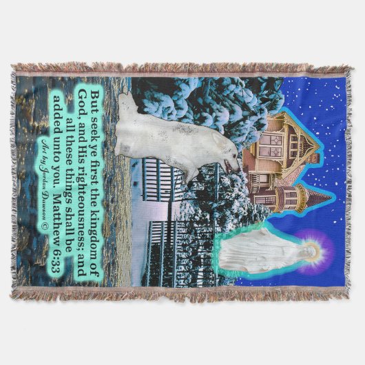 Mooie Eskie en Engel Schrift Mattheüs 6:33 Deken (Voorkant)