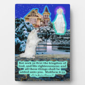 Mooie Eskie en Engel Schrift Mattheüs 6:33 Fotoplaat (voorkant)