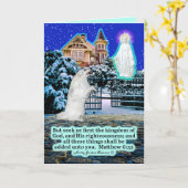 Mooie Eskie en Engel Schrift Mattheüs 6:33 Kaart (Gele Bloem)