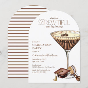Mooie Espresso Martini Gewelfde Afstuderen Kaart