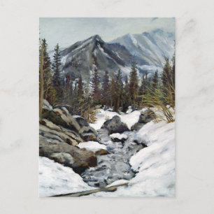 Mooie Estes Park Colorado Winter Stroom Briefkaart