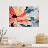 Mooie esthetische bloemen schilderen poster (Keuken)
