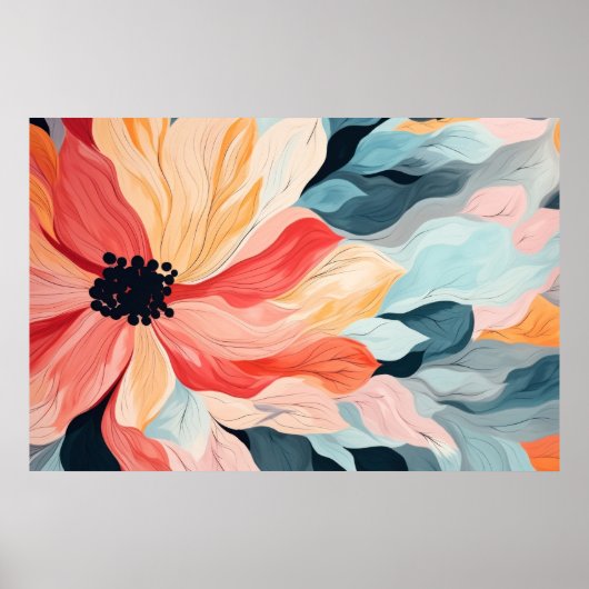 Mooie esthetische bloemen schilderen poster (Voorkant)