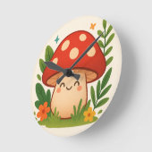 Mooie esthetische paddestoel wandklok (Hoek)