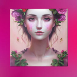 Mooie Etherische Betoverde Vrouw Fantasy Art Canvas Afdruk