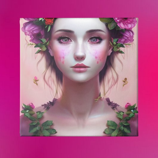 Mooie Etherische Betoverde Vrouw Fantasy Art Canvas Afdruk