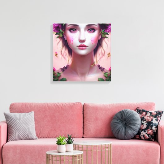 Mooie Etherische Betoverde Vrouw Fantasy Art Canvas Afdruk (Insitu (Woonkamer))
