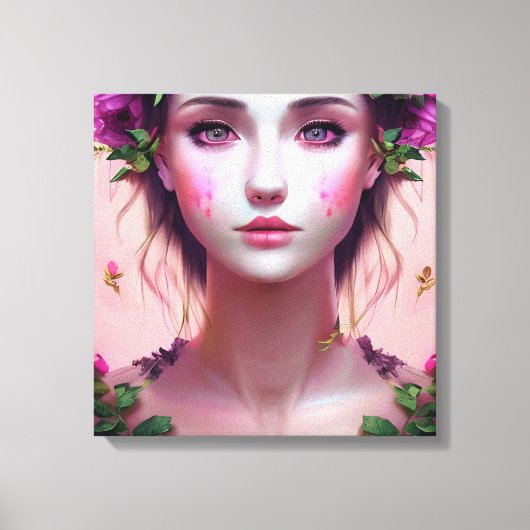 Mooie Etherische Betoverde Vrouw Fantasy Art Canvas Afdruk (Voorkant)