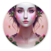 Mooie Etherische Betoverde Vrouw Fantasy Art Keramische Knop (Voorkant)