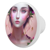 Mooie Etherische Betoverde Vrouw Fantasy Art Keramische Knop (Rechts)