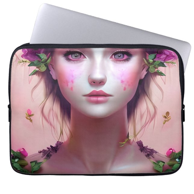 Mooie Etherische Betoverde Vrouw Fantasy Art Laptop Sleeve (Voorkant)
