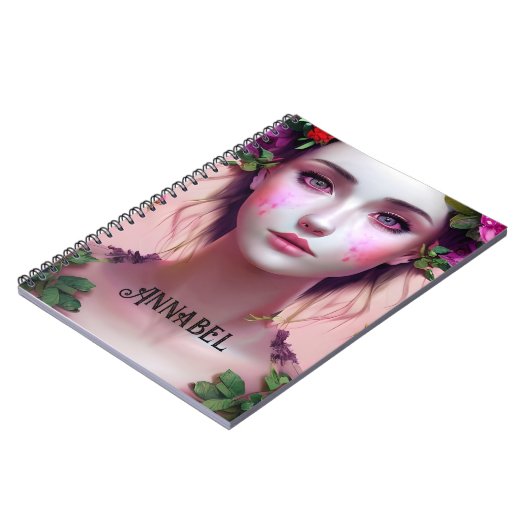 Mooie Etherische Betoverde Vrouw Fantasy Art Notitieboek (Linkerzijde)