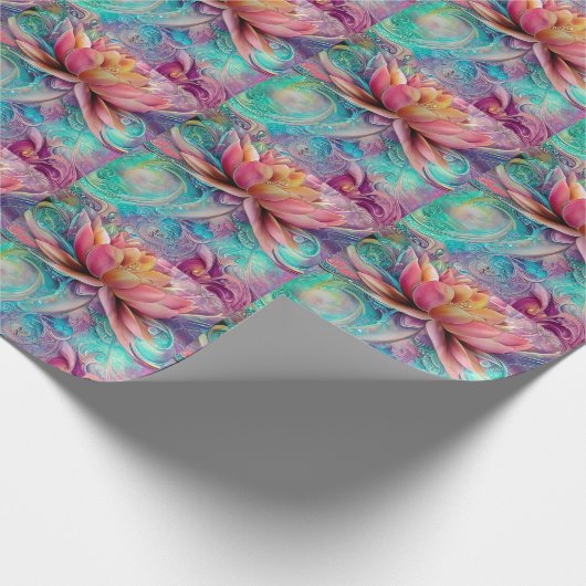 Mooie etherische grillige lotusbloem cadeaupapier (Hoek)