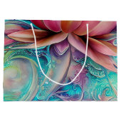 Mooie etherische grillige lotusbloem groot cadeauzakje (Achterkant)