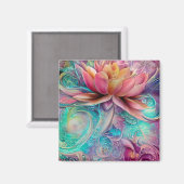 Mooie etherische grillige lotusbloem magneet (Voorkant / Achterkant)