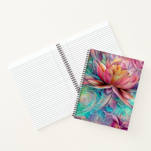 Mooie etherische grillige lotusbloem notitieboek (Binnen)
