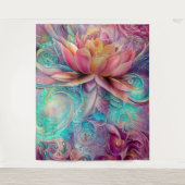 Mooie etherische grillige lotusbloem wandkleed (Voorkant)